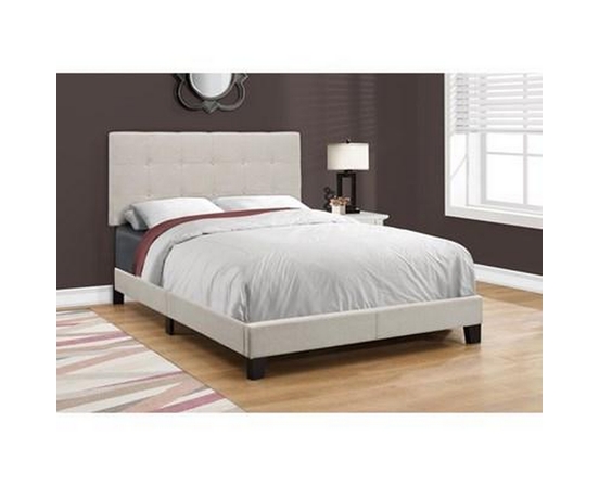 Full Upholstered Panel Bed by Monarch