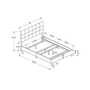 Full Upholstered Panel Bed by Monarch