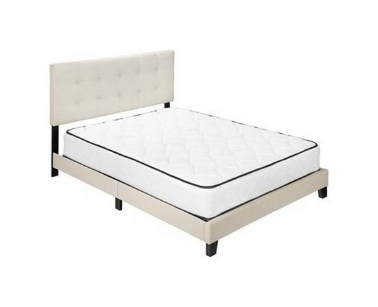 Queen Upholstered Panel Bed by Monarch