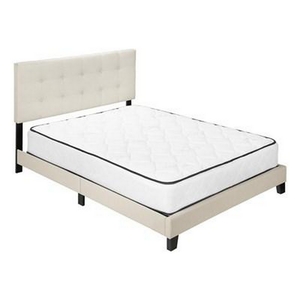 Queen Upholstered Panel Bed by Monarch