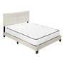 Queen Upholstered Panel Bed by Monarch