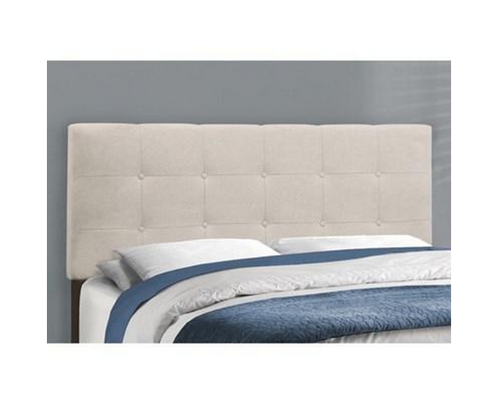 Queen Upholstered Panel Bed by Monarch