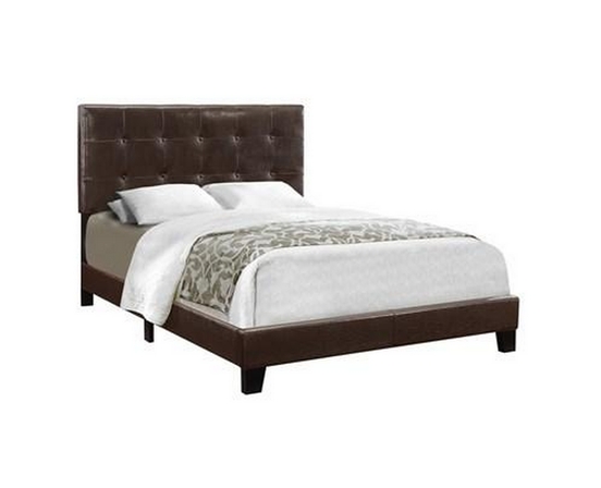 Full Upholstered Panel Bed by Monarch