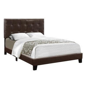 Full Upholstered Panel Bed by Monarch