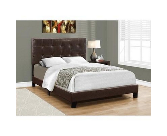 Full Upholstered Panel Bed by Monarch