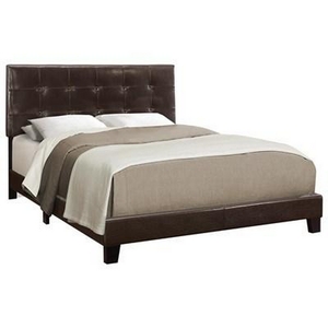 Queen Upholstered Panel Bed by Monarch