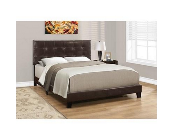 Queen Upholstered Panel Bed by Monarch