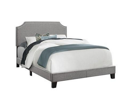 Full Upholstered Panel Bed by Monarch
