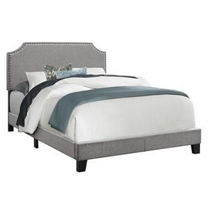 Full Upholstered Panel Bed by Monarch