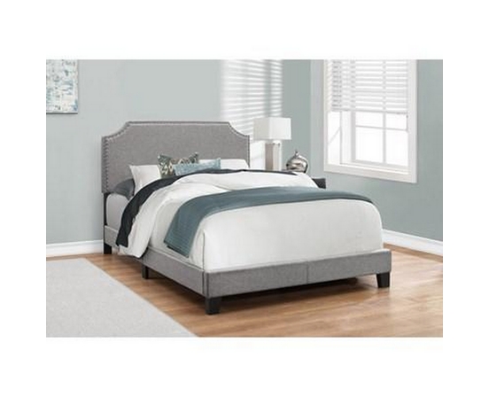 Full Upholstered Panel Bed by Monarch