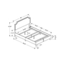 Full Upholstered Panel Bed by Monarch