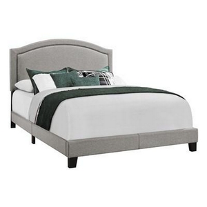 Queen Upholstered Panel Bed by Monarch