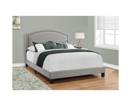 Queen Upholstered Panel Bed by Monarch