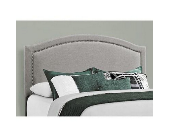 Queen Upholstered Panel Bed by Monarch