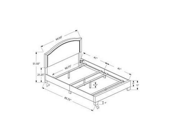 Queen Upholstered Panel Bed by Monarch