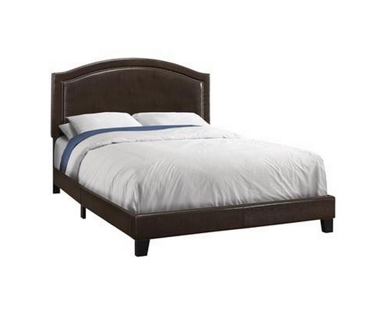 Queen Upholstered Panel Bed by Monarch