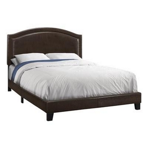 Queen Upholstered Panel Bed by Monarch