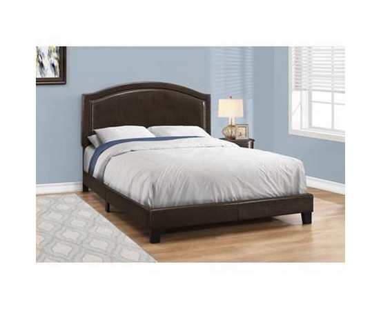 Queen Upholstered Panel Bed by Monarch