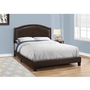 Queen Upholstered Panel Bed by Monarch