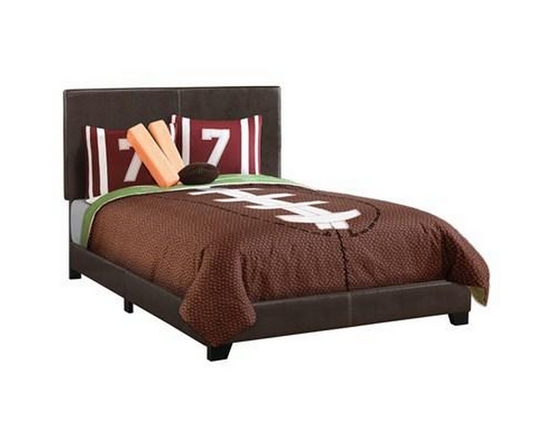 Full Upholstered Panel Bed by Monarch