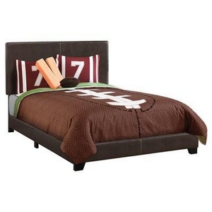 Full Upholstered Panel Bed by Monarch