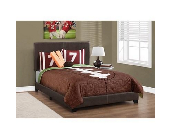 Full Upholstered Panel Bed by Monarch
