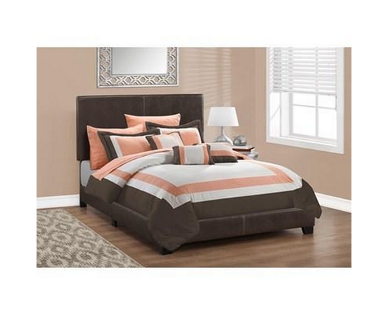 Full Upholstered Panel Bed by Monarch