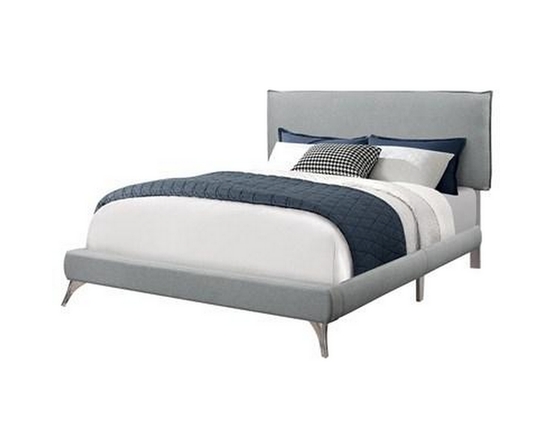 Queen Upholstered Platform Bed by Monarch