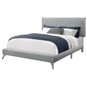 Queen Upholstered Platform Bed by Monarch