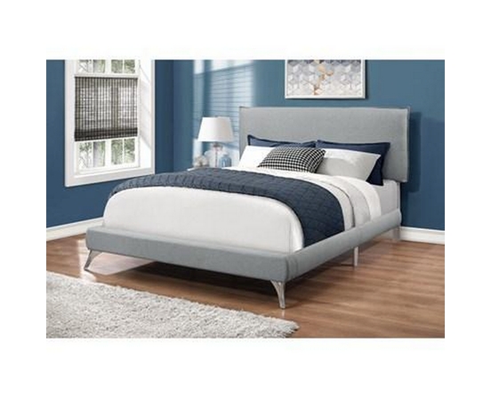 Queen Upholstered Platform Bed by Monarch