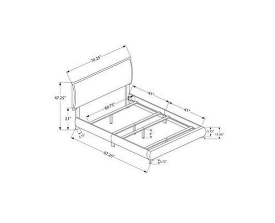 Queen Upholstered Platform Bed by Monarch