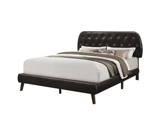 Queen Upholstered Platform Bed by Monarch