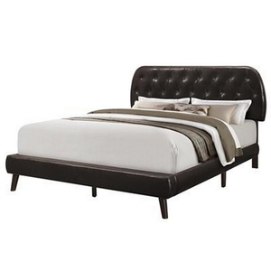 Queen Upholstered Platform Bed by Monarch