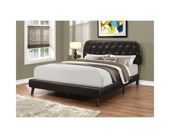Queen Upholstered Platform Bed by Monarch
