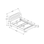 Queen Upholstered Platform Bed by Monarch
