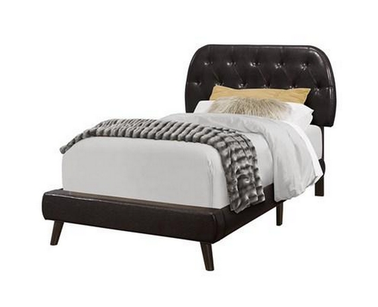 Twin Upholstered Platform Bed by Monarch