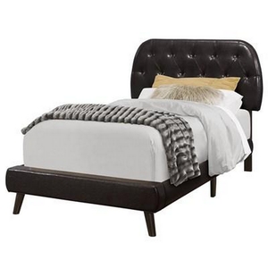 Twin Upholstered Platform Bed by Monarch