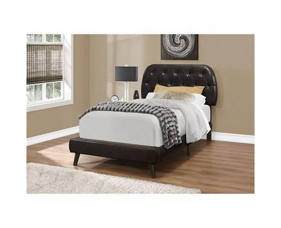 Twin Upholstered Platform Bed by Monarch