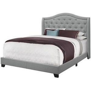 Queen Upholstered Panel Bed by Monarch