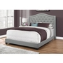 Queen Upholstered Panel Bed by Monarch