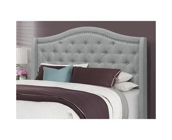 Queen Upholstered Panel Bed by Monarch