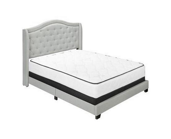 Queen Upholstered Panel Bed by Monarch