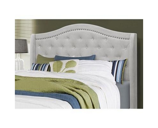 Queen Upholstered Panel Bed by Monarch