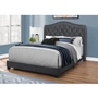 Queen Upholstered Panel Bed by Monarch