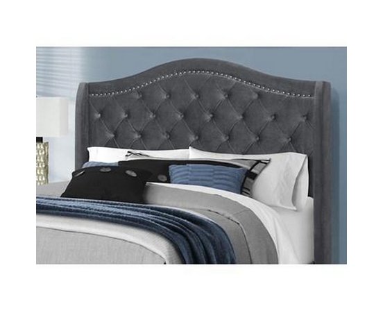 Queen Upholstered Panel Bed by Monarch