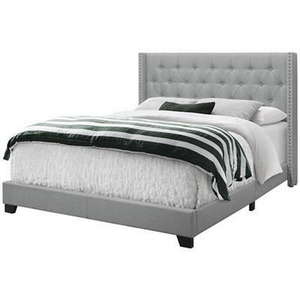 Queen Upholstered Platform Bed by Monarch