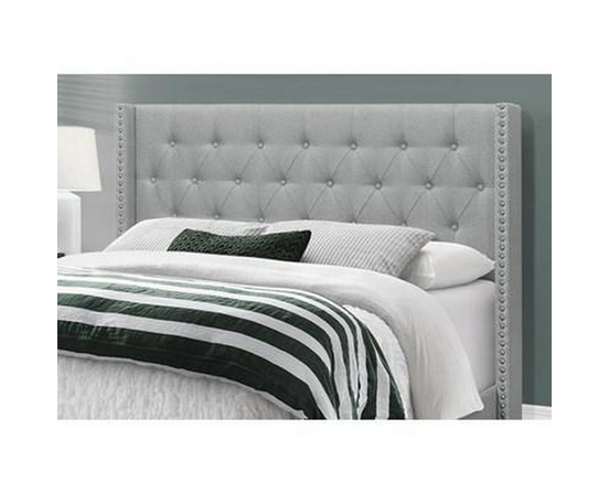 Queen Upholstered Platform Bed by Monarch