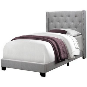 Twin Upholstered Platform Bed by Monarch