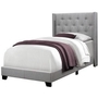 Twin Upholstered Platform Bed by Monarch