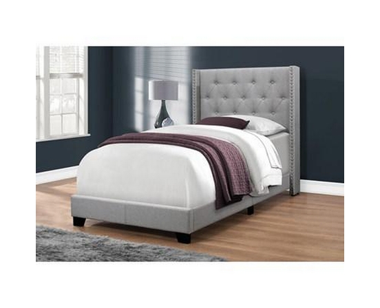 Twin Upholstered Platform Bed by Monarch